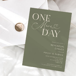 Sage Grönt en dag till repetitionsmiddag Inbjudningar