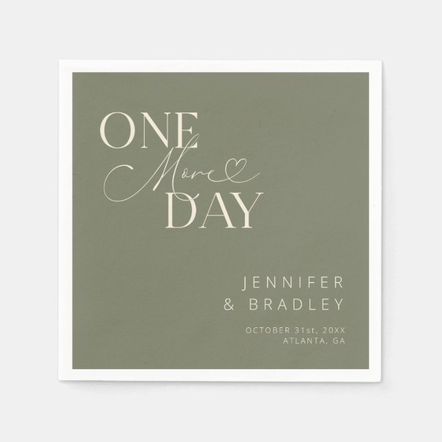 Sage Grönt en dag till repetitionsmiddag Pappersservett (Framsidan)