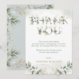 Sage Grönt Eucalyptus Baby Shower - tack för ditt  Inbjudningar