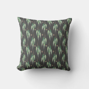 SAGE GRÖNT EUCALYPTUS BLACK MÖNSTER CUSHION KUDDE