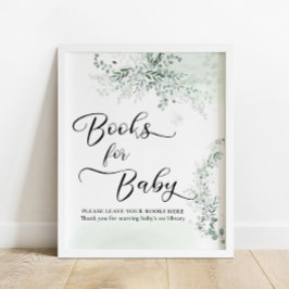 Sage Grönt Eucalyptus Bokar för Baby Poster