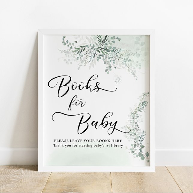 Sage Grönt Eucalyptus Bokar för Baby Poster (Skapare uppladdad)