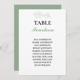 Sage Grönt Eucalyptus Bröllop Bordsnummer Sittplat