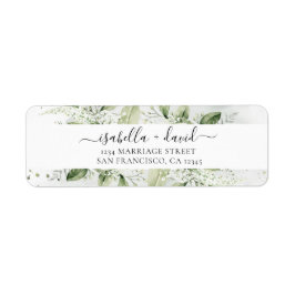 Sage Grönt Eucalyptus Bröllop Returadress Etikett