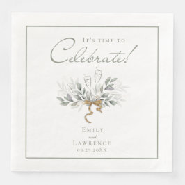 Sage Grönt Eucalyptus Champagne Dinner Napkins Pappersservett