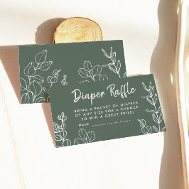 Sage Grönt Eucalyptus Diaper Raffle-hölje Card Tilläggskort