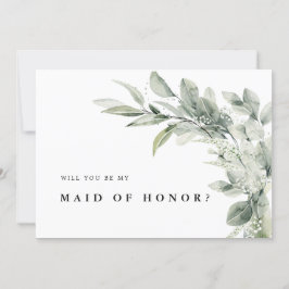 Sage Grönt Eucalyptus Kommer du att bli min Brides Inbjudningar