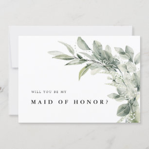 Sage Grönt Eucalyptus Kommer du att bli min Brides Inbjudningar