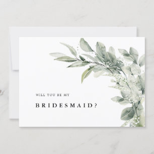 Sage Grönt Eucalyptus Kommer du att bli min Brides Inbjudningar