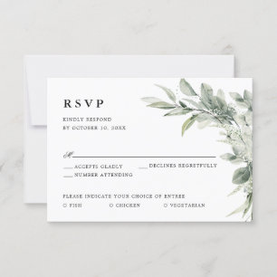 Sage Grönt Eucalyptus Minimalist Botaniska Bröllop OSA Kort