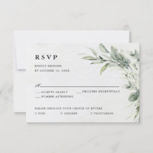 Sage Grönt Eucalyptus Minimalist Botaniska Bröllop OSA Kort
