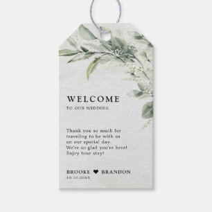 Sage Grönt Eucalyptus Minimalist Botaniska Bröllop Presentetikett