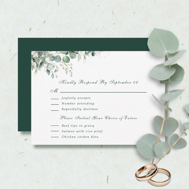 Sage Grönt Eucalyptus Watercolor Script Menu OSA (Skapare uppladdad)