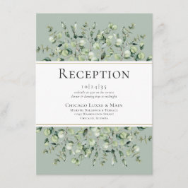 Sage Grönt Eucalyptus Wedding Reception Tilläggskort