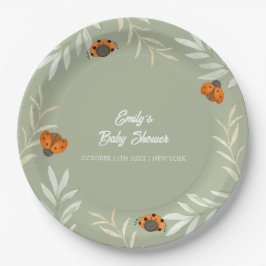 Sage Grönt Fall Ladybug Greenery Baby Shower