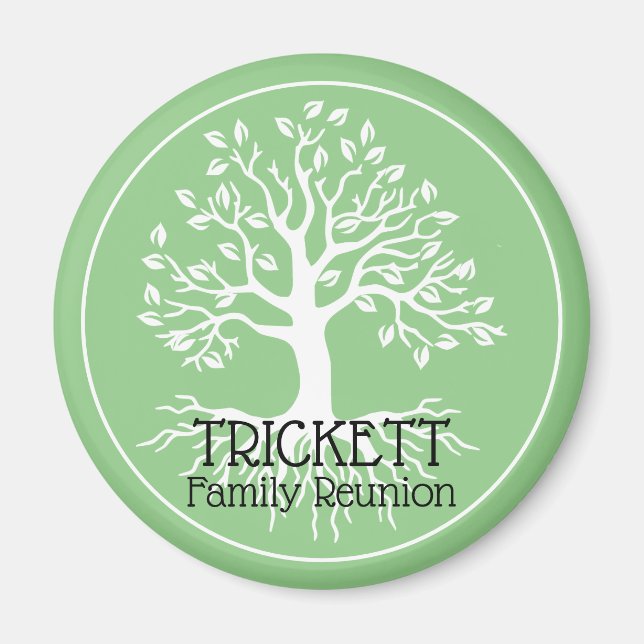 Sage Grönt Family Reunion Family Träd Magnet (Framsidan)