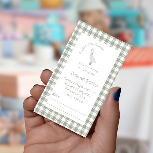 Sage Grönt Fånig Goose Diaper Raffle Biljett Tilläggskort
