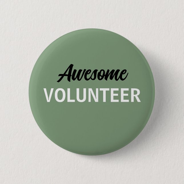 Sage Grönt Fantastisk Volunteer Knapp (Framsida)