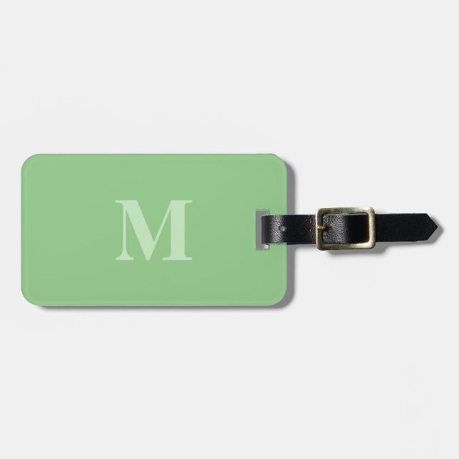 Sage-Grönt-favoritgåva från Monogram Sage-parti Bagagebricka (Horisontell Framsida)