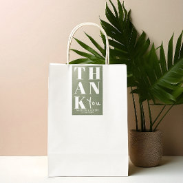 Sage Grönt fet enkel Tack Bröllopfavorit Rektangulärt Klistermärke