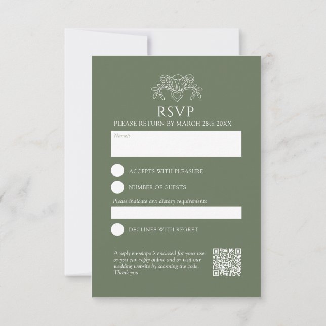 Sage grönt fleur de lis blommar butterflies OSA kort (Baksida)