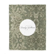 Sage Grönt Flora Elegant Sherpa Blanket