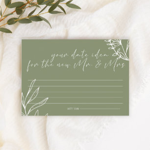 Sage Grönt Flowers Datum NattIDEA Shower Game Brevpapper