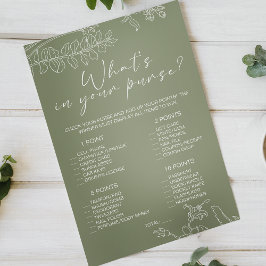 Sage Grönt Flowers spelar vadt i din handväska Flygblad