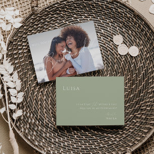 Sage Grönt   Frieri foto-Bridesmaid-kort Inbjudningar