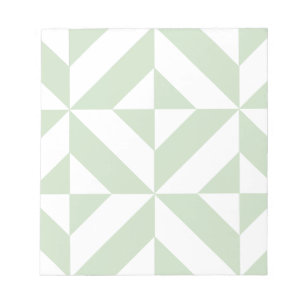 Sage Grönt Geometric Deco Cube Mönster Anteckningsblock