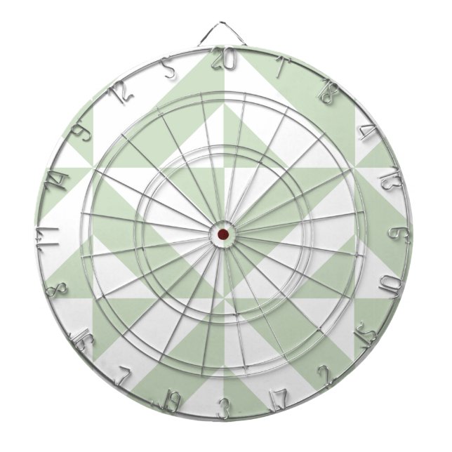 Sage Grönt Geometric Deco Cube Mönster Darttavla (Framsidan)