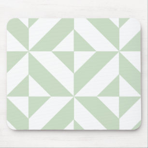 Sage Grönt Geometric Deco Cube Mönster Musmatta