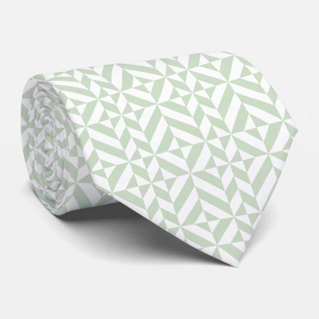 Sage Grönt Geometric Deco Cube Mönster Slips (Rullad)