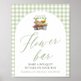 Sage Grönt Gingham Fresh Off Pub Poster