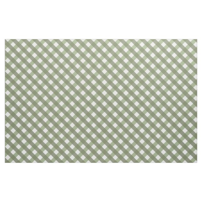 Sage Grönt Gingham Patterned Tyg (Fat Quarter)