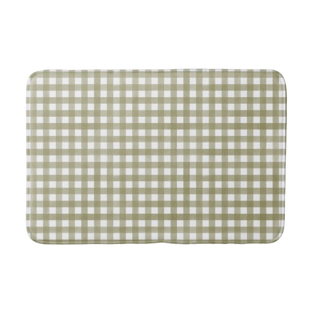 Sage Grönt Gingham Play Patterned Badrumsmatta (Framsidan)