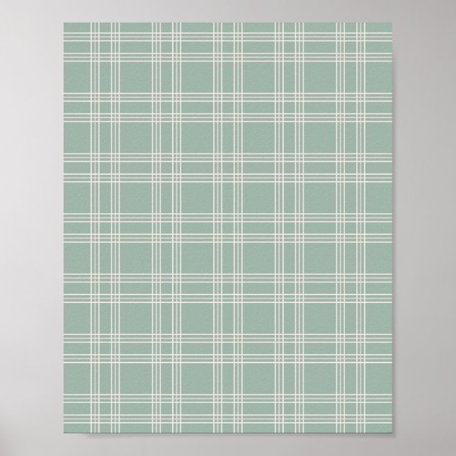 Sage Grönt Gingham Poster (Framsidan)