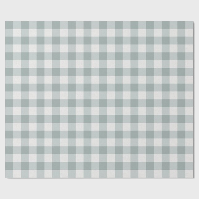 Sage Grönt Gingham Presentpapper (Platt)