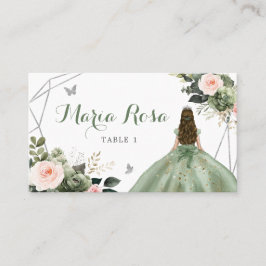 Sage Grönt  Girl Sweet 16:e födelsedagen Placeringskort