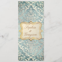 Sage Grönt Glimmer Damask Wedding