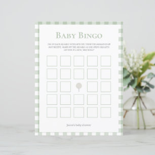 Sage grönt golf babydusch bingo-spel