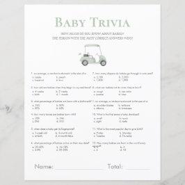 Sage grönt golf babydusch trivia-spel