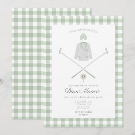 Sage grönt Golf-temat babyduschinbjudan Inbjudningar