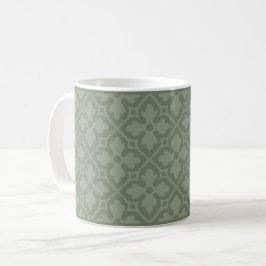 Sage Grönt Gothic Revival Quatrefoil Coffee Mugg