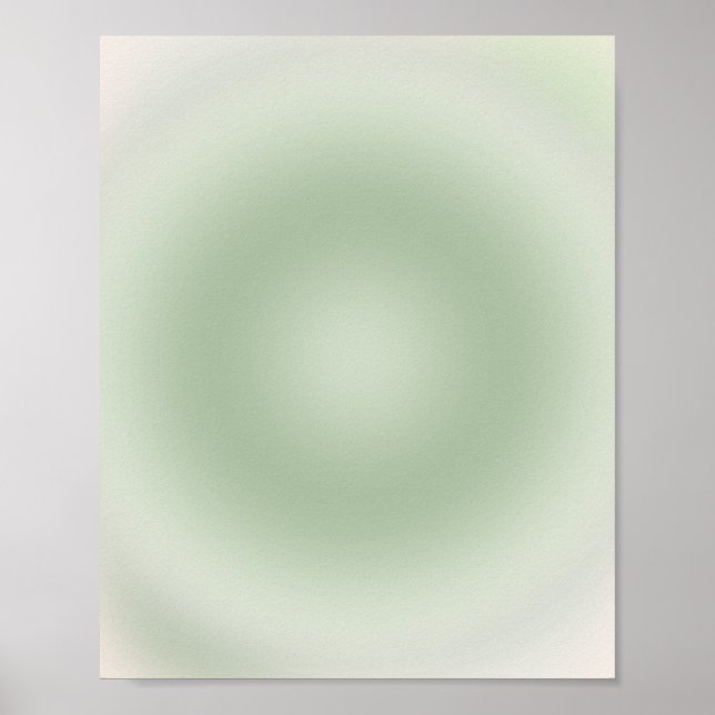 Sage Grönt Gradient Aura Poster (Framsidan)