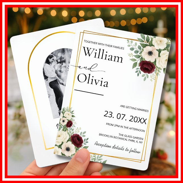 Sage Grönt Greenery Guld Geometric Rustic Bröllop Inbjudningar (Skapare uppladdad)