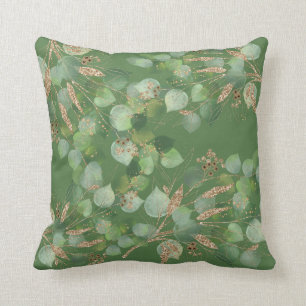 SAGE GRÖNT & GULD EUCALYPTUS DUBBLA SIDED Cushion Kudde