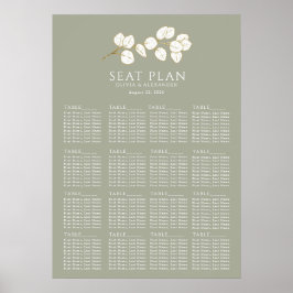 Sage Grönt Guld Eucalyptus Lövs Sittkartor Poster