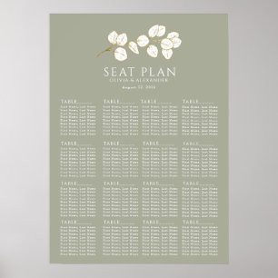 Sage Grönt Guld Eucalyptus Lövs Sittkartor Poster