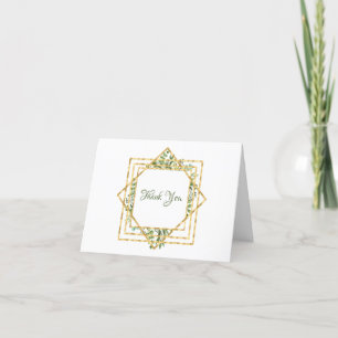 Sage Grönt Guld Framed Eucalyptus Tack Kort